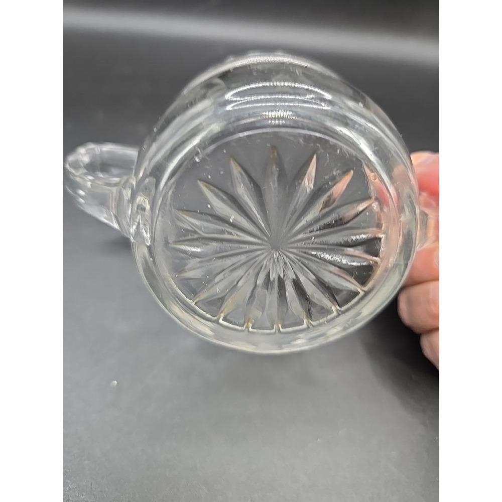 Anchor Hocking Floral Etched Manhattan Crystal Sugar Bowl GLOWS! - Picture 4 of 9
